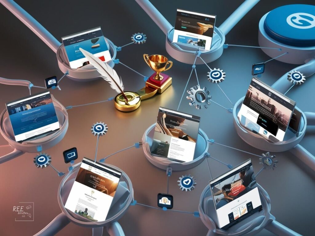 Another futuristic linked nodes illustration