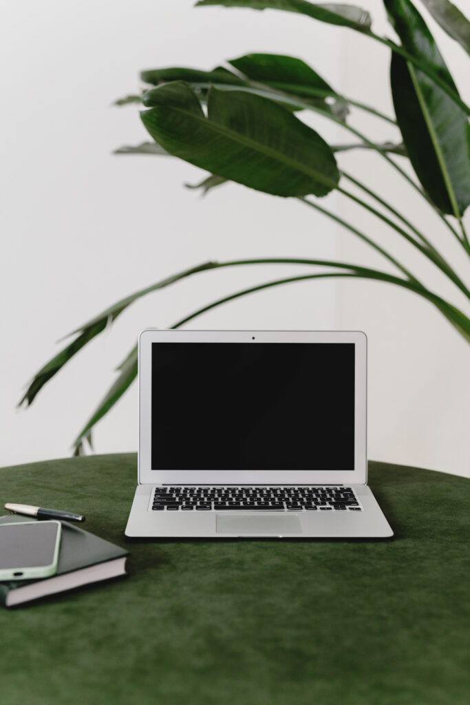 a laptop on a desk