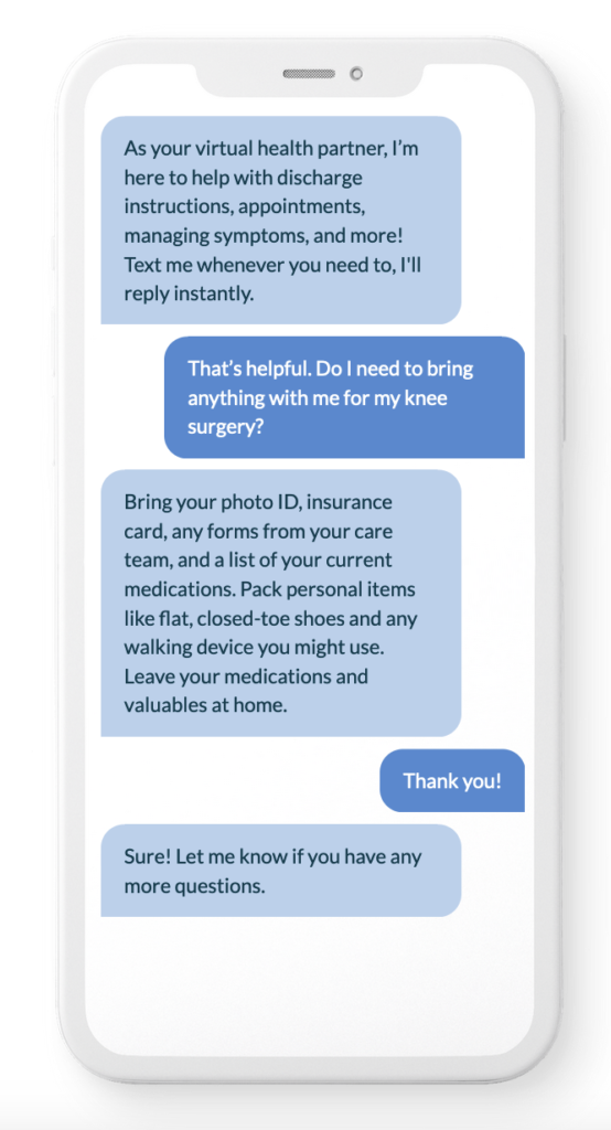 Memora Health app conversation