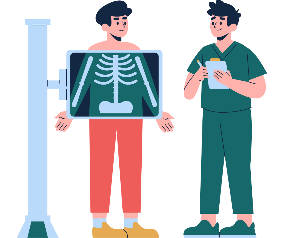 Xray with green scrubs
