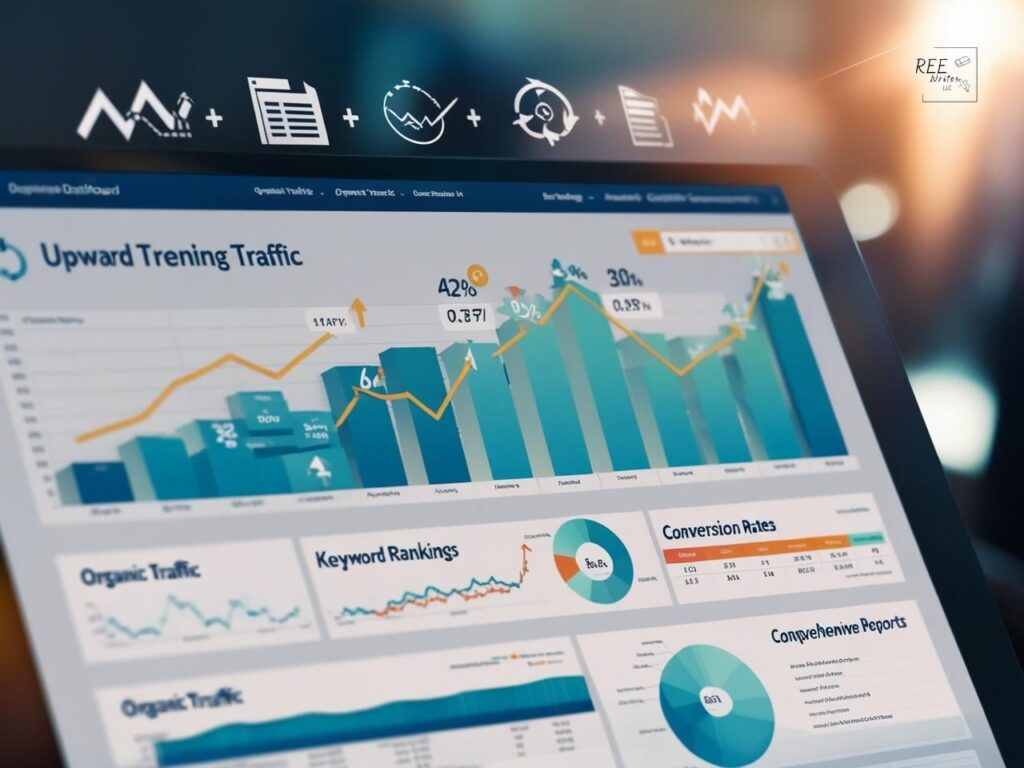 Analytics dashboard trending upward